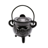 Caldero Quemador de Hierro Triple Luna con Tapa y Asa (10 cm) | Magia Wicca, Altar y Rituales de Fuego Esotergia