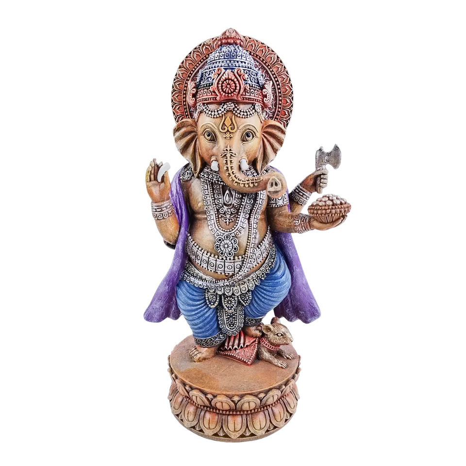 Figura de Ganesha de Pie en Resina (27 cm) | Abrecaminos Activo, Abundancia y Destructor de Obstáculos Esotergia Tienda
