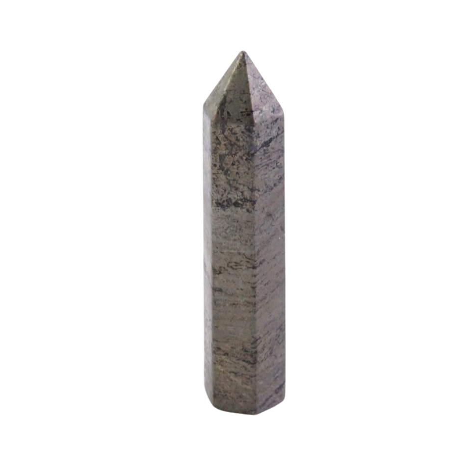 Obelisco de Pirita Natural (48 x 10 mm) | Piedra de la Abundancia Esotergia