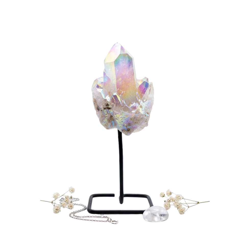 Peana de Cuarzo Aqua Aura (Brasil) | Elevación y Claridad Espiritual Esotergia Tienda