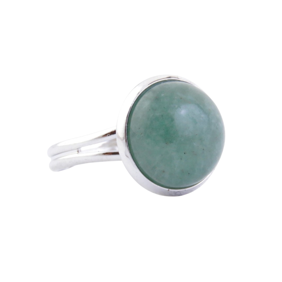 Anillo Ajustable Aventurina Verde (12 mm) | Prosperidad, Suerte y Bienestar Emocional Esotergia