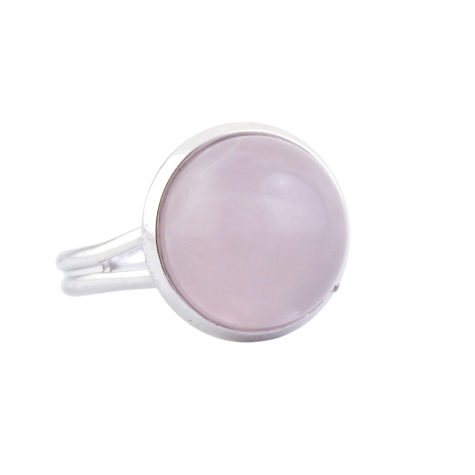 Anillo Ajustable Cuarzo Rosa (12 mm) | Amor Propio, Paz y Sanación Emocional Esotergia
