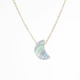 Collar Luna de Fluorita Natural y Acero (42+5cm) | Claridad Mental, Orden y Protección Esotergia