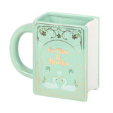 Taza Verde con Forma de Libro – Coffee and Books (450ml) Esotergia