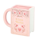 Taza de Cerámica Rosa en Forma de Libro "I Love Books" (450 ml) Esotergia