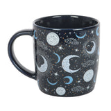 Taza Luna Azul de Cerámica 500 ml con Estrellas Esotergia