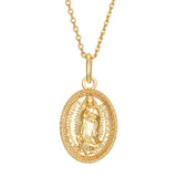 Collar "Manto de Estrellas" Virgen de Guadalupe | Acero Color Oro, Milagros y Protección Esotergia