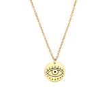 Collar Ojo Turco Protector en Acero Inoxidable Color Oro