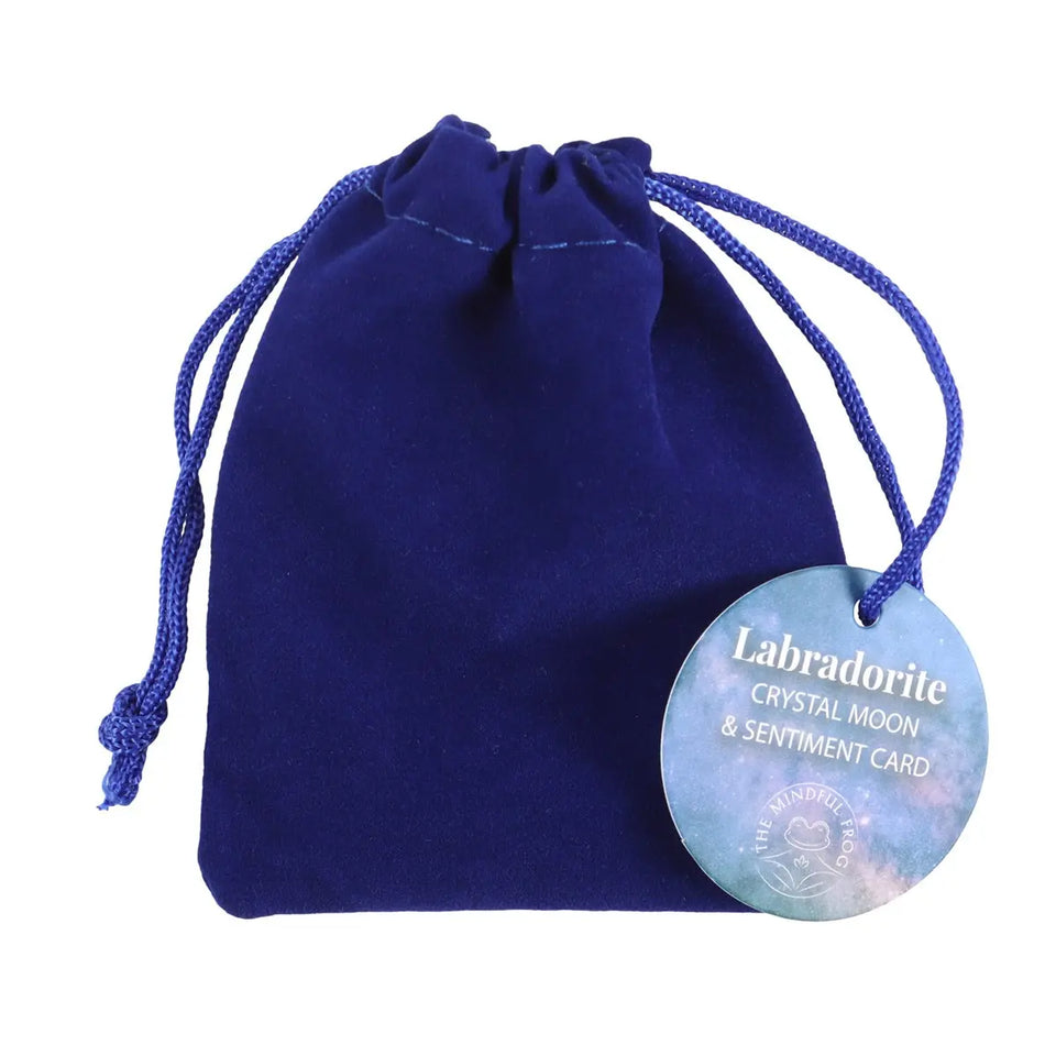 Luna de Labradorita con Tarjeta “Love You to the Moon” + Bolsa Mágica Esotergia