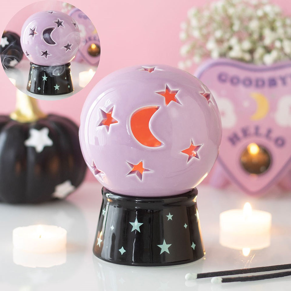 Portavelas y Quemador de Incienso "Bola de Cristal" | Decoración Esotérica y Celestial Esotergia