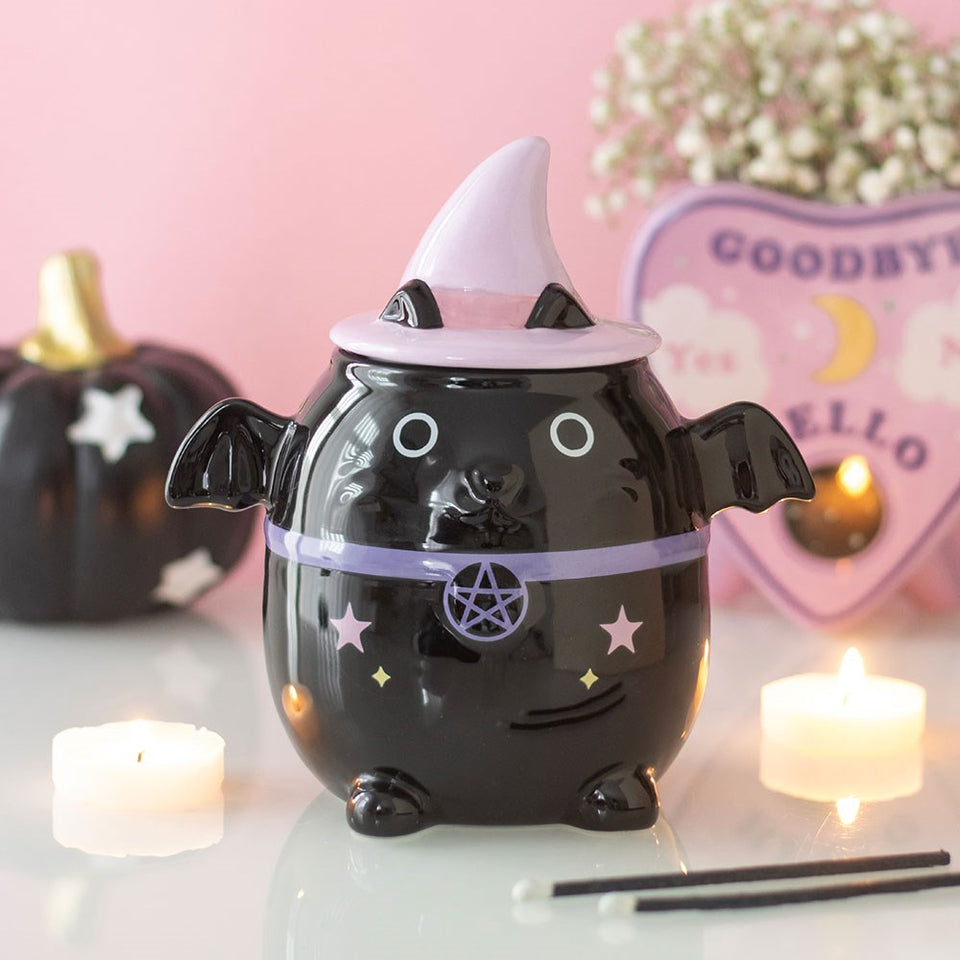 Quemador de Esencias Gato Brujo Mágico | Aromaterapia y Decoración Esotérica Esotergia