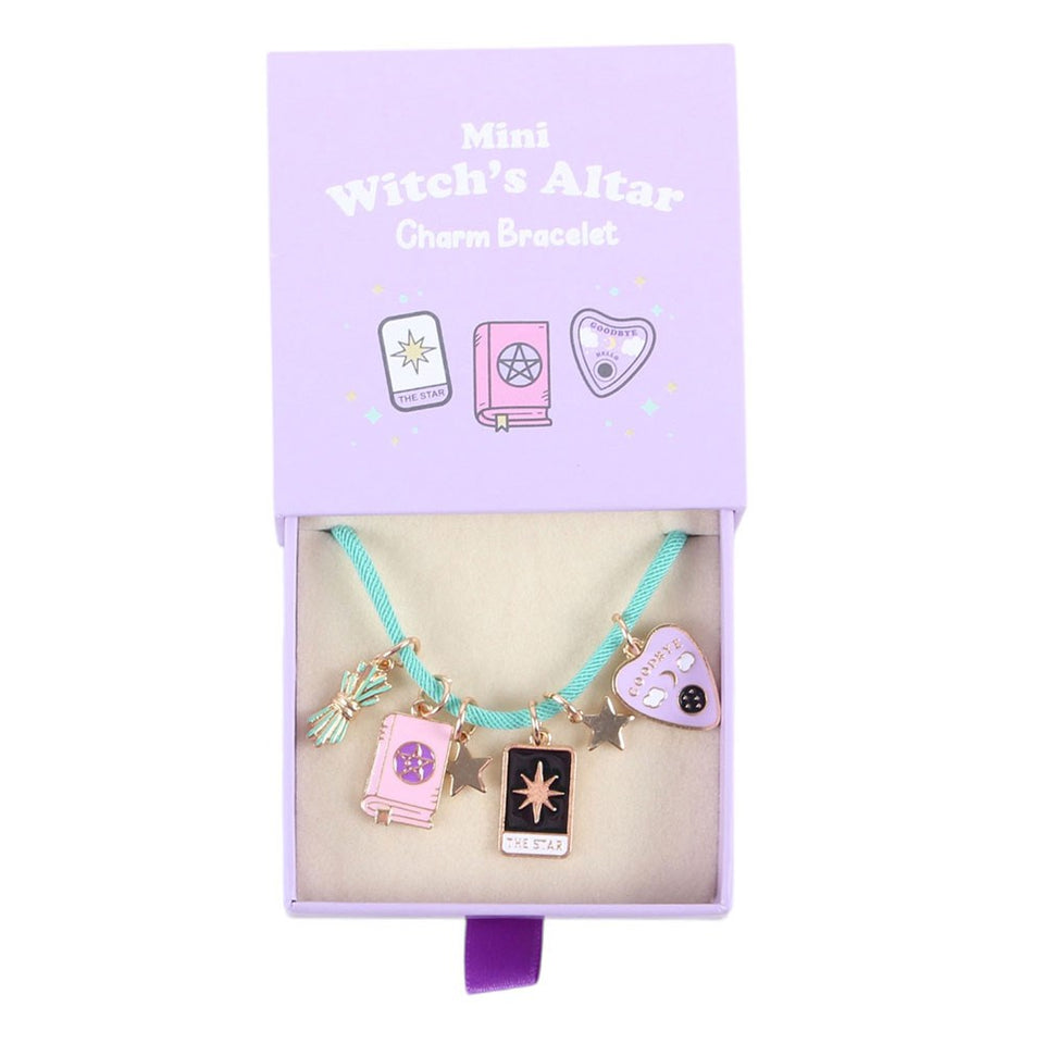 Pulsera Mini Altar de Bruja con Charms Esmaltados | Joyería Esotérica "Pastel Goth" Esotergia