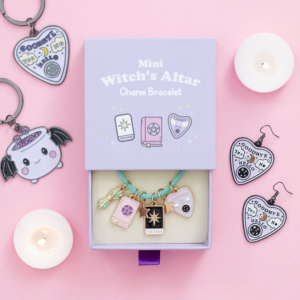 Pulsera Mini Altar de Bruja con Charms Esmaltados | Joyería Esotérica "Pastel Goth" Esotergia