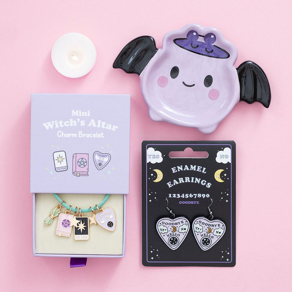 Pulsera Mini Altar de Bruja con Charms Esmaltados | Joyería Esotérica "Pastel Goth" Esotergia