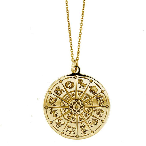 Collar Zodiaco en Plata 925 con Baño de Oro 18k – Amuleto de Astrología