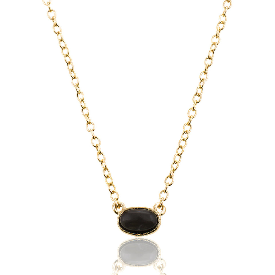 Collar de Ónix Negro Bañado en Oro 18k | Protección y Empoderamiento Esotergia