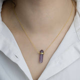 Collar Mineral Labradorita Bañado en Oro 18k - Magia, Intuición y Transformación Esotergia