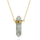 Collar Mineral Labradorita Bañado en Oro 18k - Magia, Intuición y Transformación Esotergia