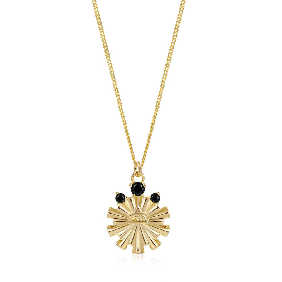 Collar Circonita Elemento Aire en Baño Oro 18k – Joya Elegante y Mística