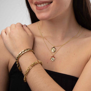 Collar Circonita Elemento Aire en Baño Oro 18k – Joya Elegante y Mística