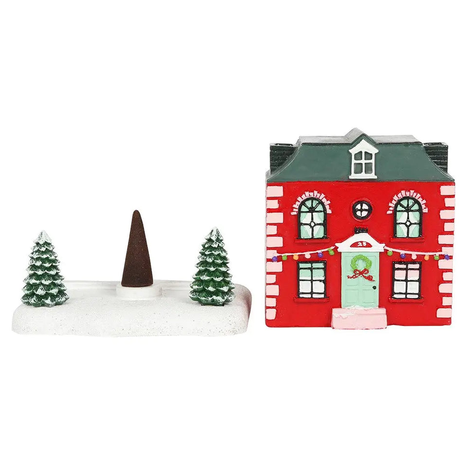 Quemador de Incienso en Forma de Casa de Navidad – Con Chimeneas Esotergia
