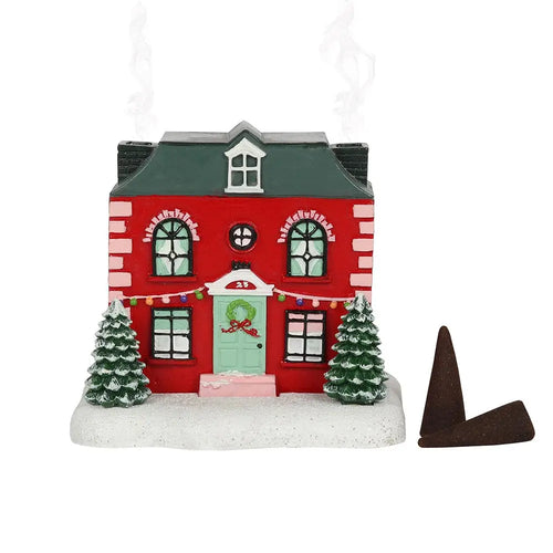 Quemador de Incienso en Forma de Casa de Navidad – Con Chimeneas Esotergia