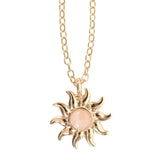 Collar Sol Celestial de Cuarzo Rosa con Tarjeta de Felicitación | Tarot Esotergia
