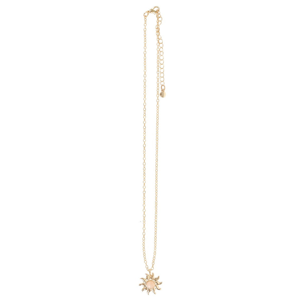 Collar Sol Celestial de Cuarzo Rosa con Tarjeta de Felicitación | Tarot Esotergia