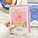 Collar Sol Celestial de Cuarzo Rosa con Tarjeta de Felicitación | Tarot Esotergia