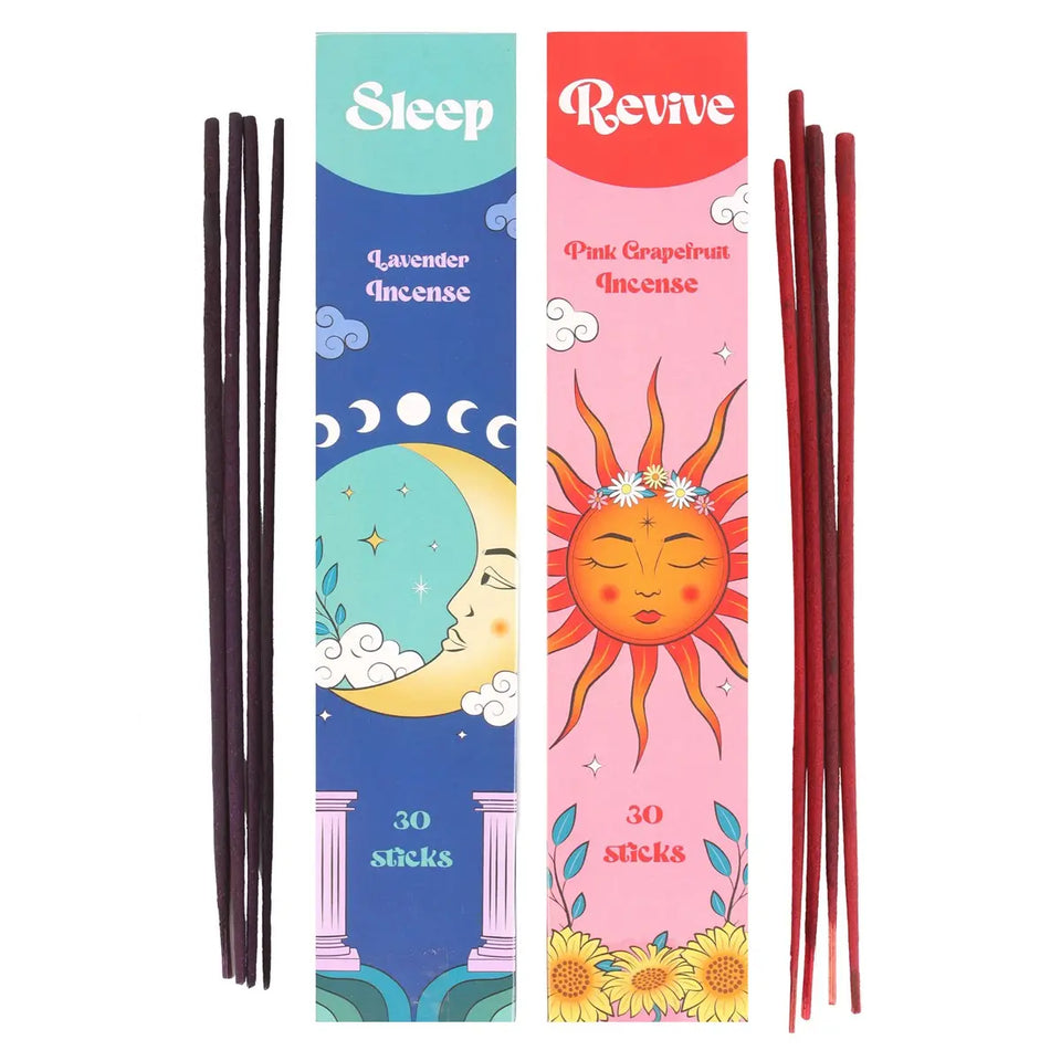 Set de 2 Inciensos Sleep & Revive – Lavanda y Pomelo Rosa | 60 Varitas Aromáticas Esotergia