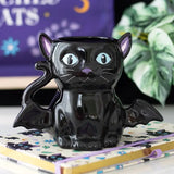 Taza Gótica Gato Negro con Alas de Murciélago – Cute & Creepy Bat Cat Mug 500ml Esotergia
