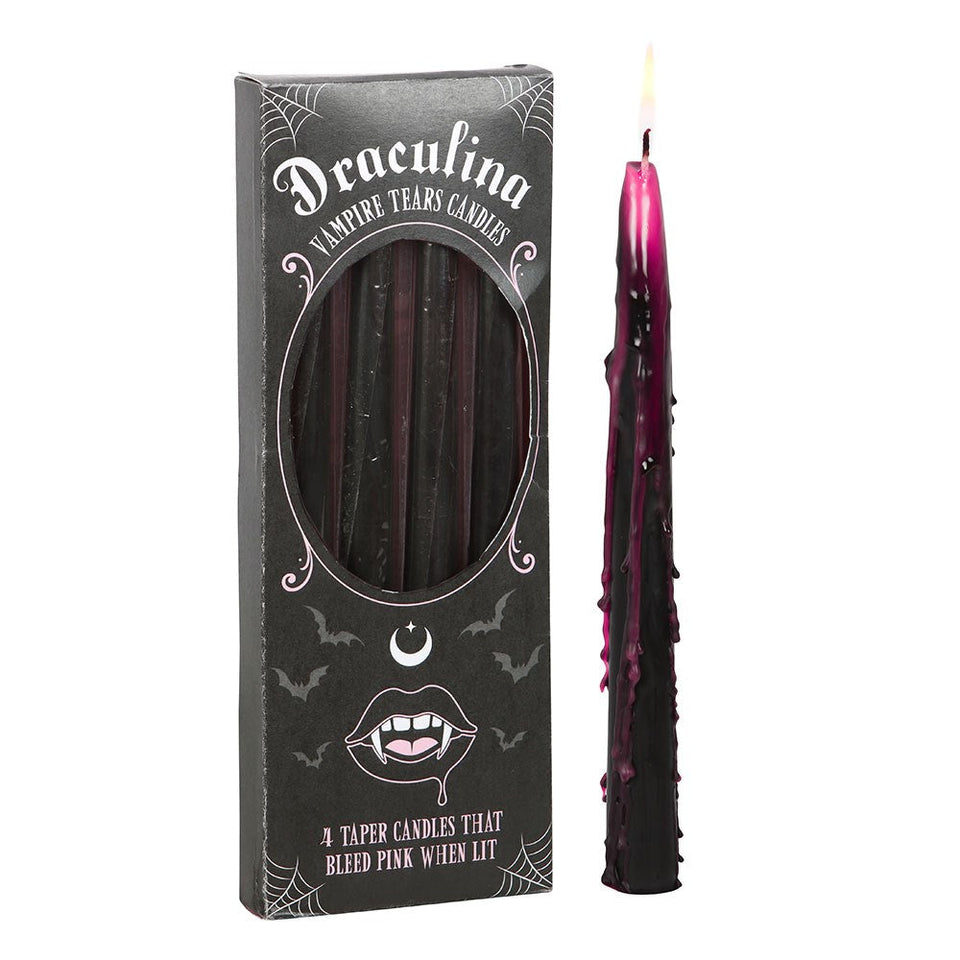 Set de 4 Velas Vampire Tears Rosas para Hechizos y Rituales Esotergia