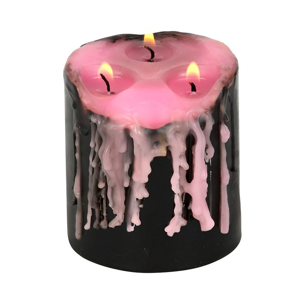 Vela Vampire Tears Rosa Triple Mecha para Hechizos y Manifestación Esotergia
