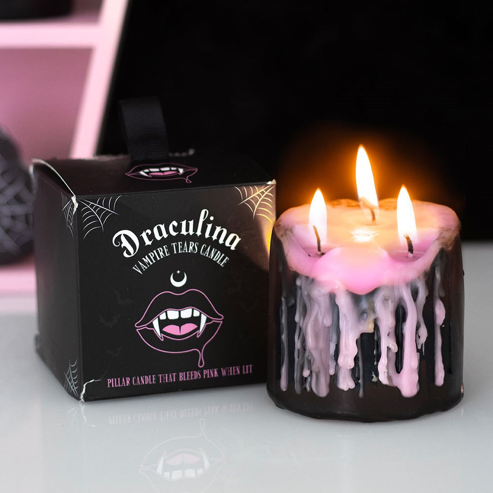 Vela Vampire Tears Rosa Triple Mecha para Hechizos y Manifestación Esotergia