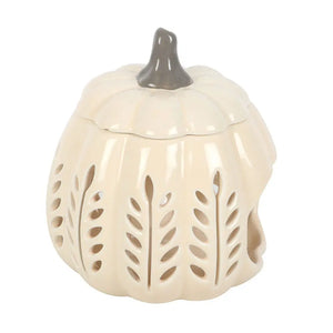 Quemador de Aceites y Ceras Calabaza Crema – Diseño Otoñal Elegante Esotergia