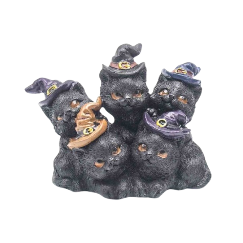 Figura de Gatos Brujos en Resina (Modelos a Elegir) | Decoración Wicca Esotergia Tienda