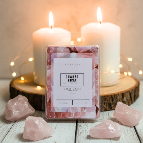 Wax Melt Cuarzo Rosa | Cera de Soja Natural y Energía Amorosa Esotergia