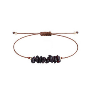 Garnet Chip Bracelet with Adaptable Knot