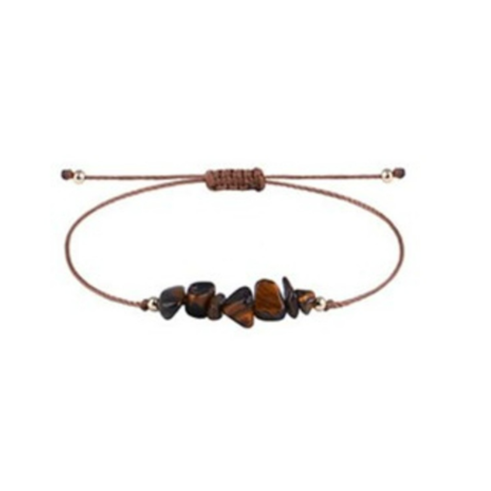 Tiger Eye Chip Bracelet with Adaptable Knot