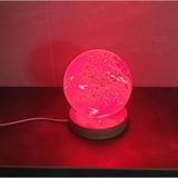 Base LED Luminosa Multicolor para Minerales: Aura Mágica de Madera 10 cm
