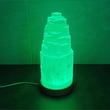 Base LED Luminosa Multicolor para Minerales: Aura Mágica de Madera 10 cm