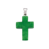 Colgante Cruz de Jade Verde