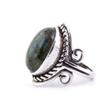 Anillo Ajustable de Labradorita Natural (13x18 mm) | Magia e Intuición Merlin Tienda