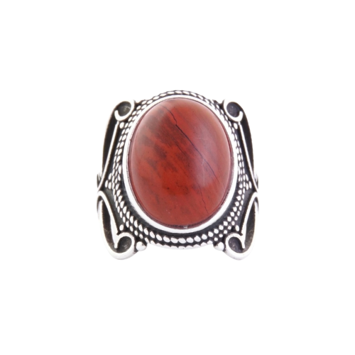 Anillo Ajustable de Jaspe Rojo Natural (12x16 mm) | Fuerza, Pasión y Enraizamiento Merlin Tienda