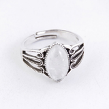 Anillo Ajustable de Cuarzo Blanco Natural (13x6 mm) | Claridad y Purificación Merlin Tienda