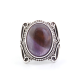 Anillo Ajustable de Amatista Natural (12x16 mm) | Paz, Intuición y Transmutación Merlin Tienda