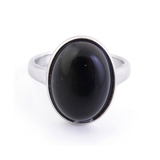 Anillo Ajustable de Ónice Negro Natural (12x16 mm) | Gran Amuleto de Protección Esotergia
