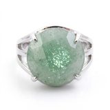 Anillo Ajustable de Aventurina Verde Redonda Facetada | Suerte y Abundancia Merlin Tienda
