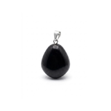 Colgante de Azabache Natural Pulido | Amuleto Protector Plateado Esotergia