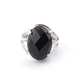 Anillo Ajustable de Ónix Negro Facetado | Joyería de Protección Merlin Tienda